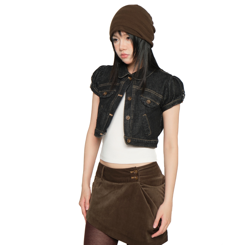 Áo khoác denim nữ tay bồng dáng crop - UYU - MIKAZUKI DENIM CROP JACKET - C04