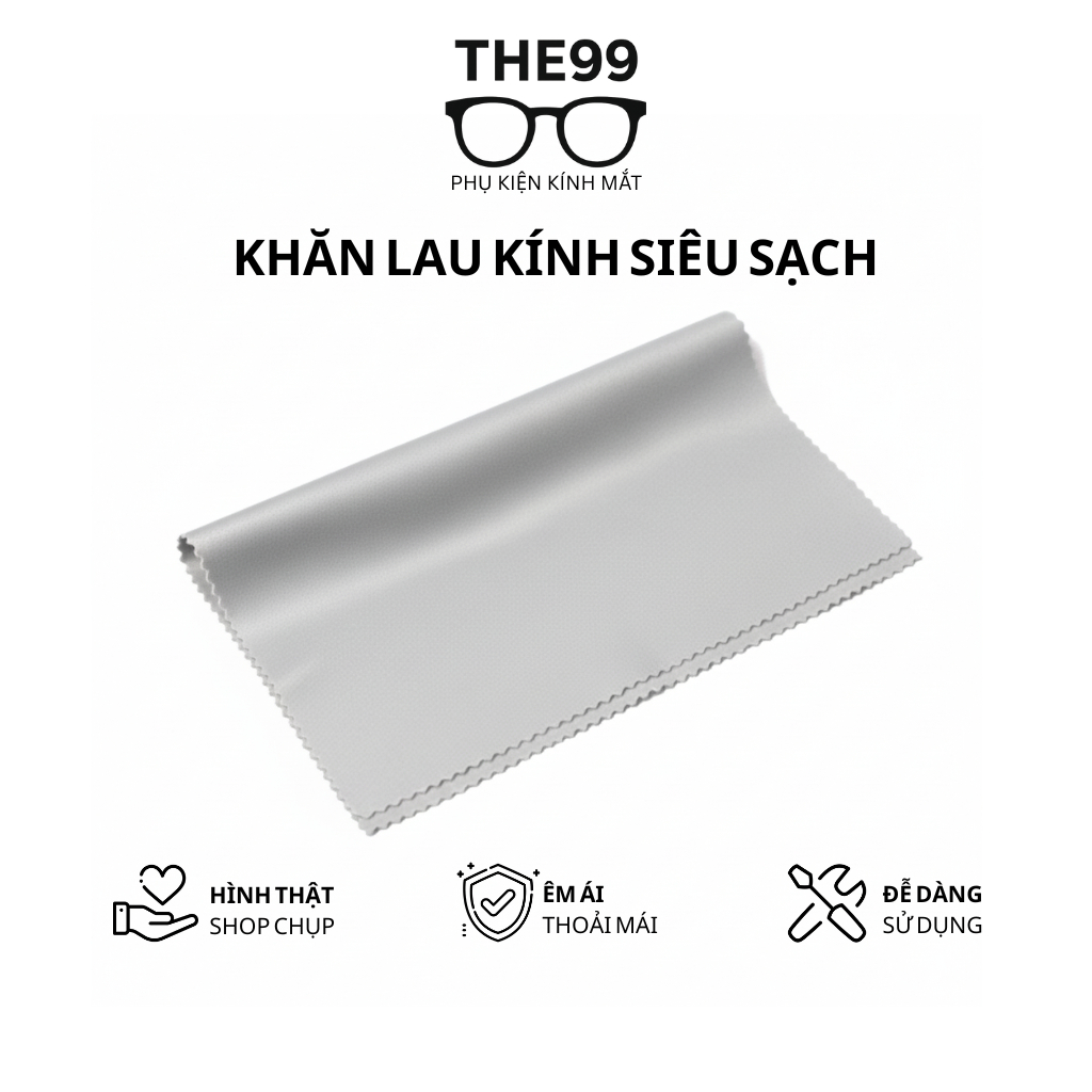 Khăn Lau Kính Siêu Sạch - Lau nhanh, không xước, không để lại vết mờ - Phụ Kiện Kính Mắt THE99