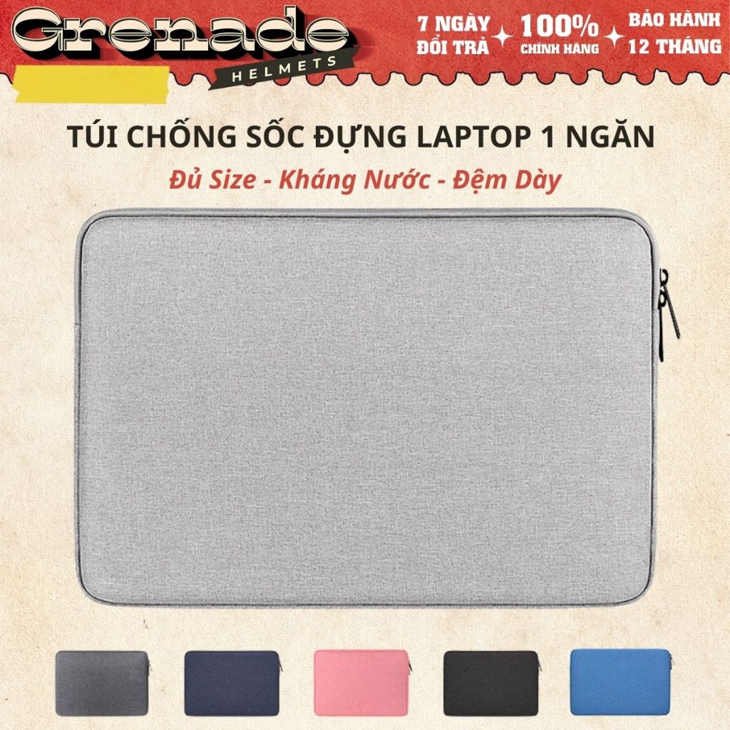 Túi Chống Sốc Bảo Vệ Laptop Đệm Dày 360° Mỏng Nhẹ – 13 14 15.6 Inch - Grenadehelmet