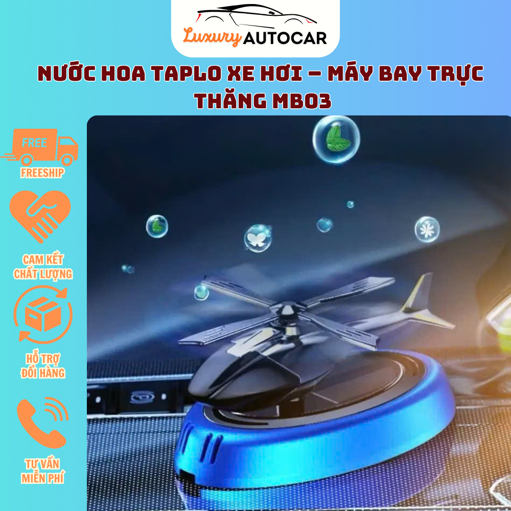 Nước Hoa Taplo Xe Hơi – Máy Bay Trực Thăng MB03 Xoay Bằng Năng Lượng Mặt Trời