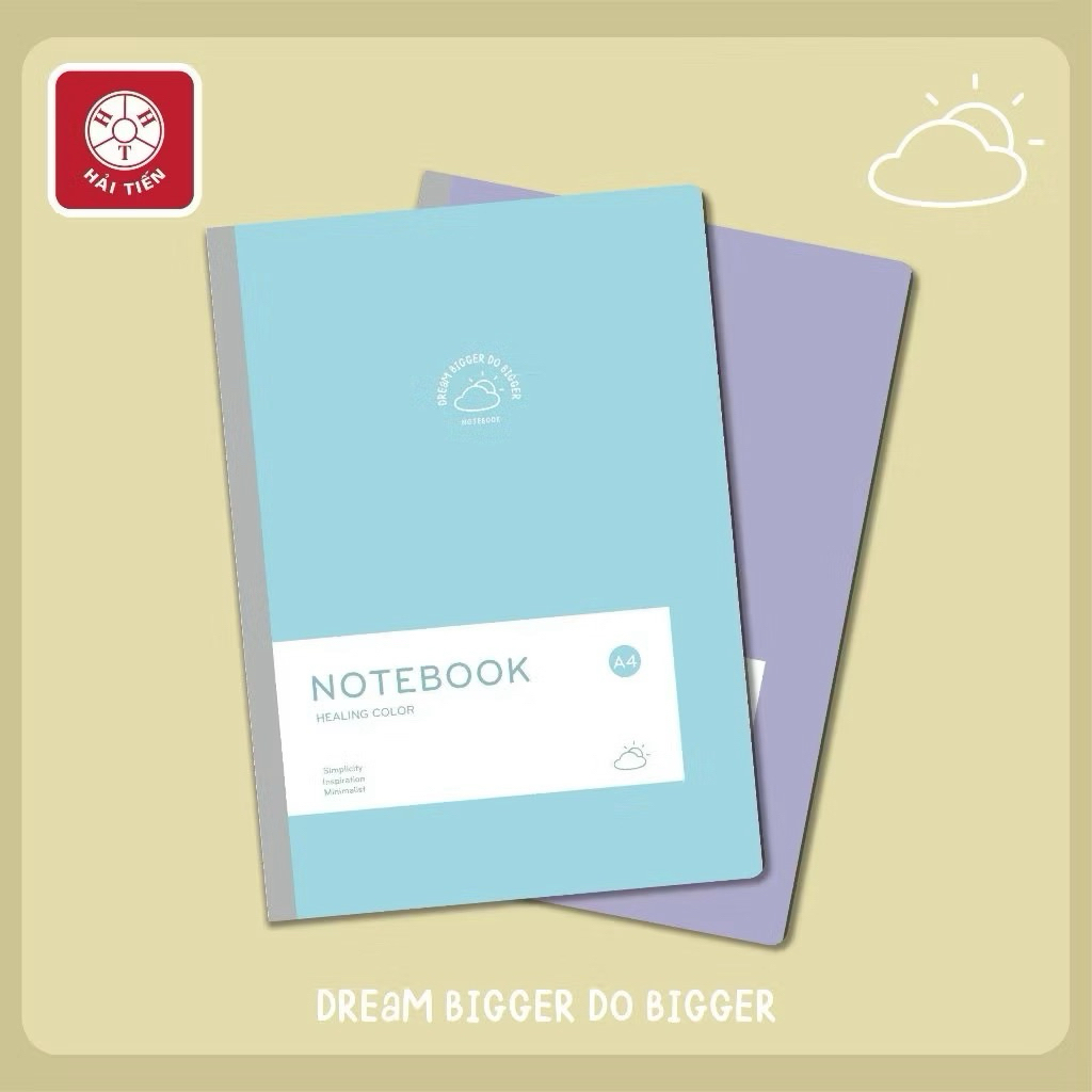 Sổ Note book A4- Hải Tiến dòng kẻ ngang -120 trang