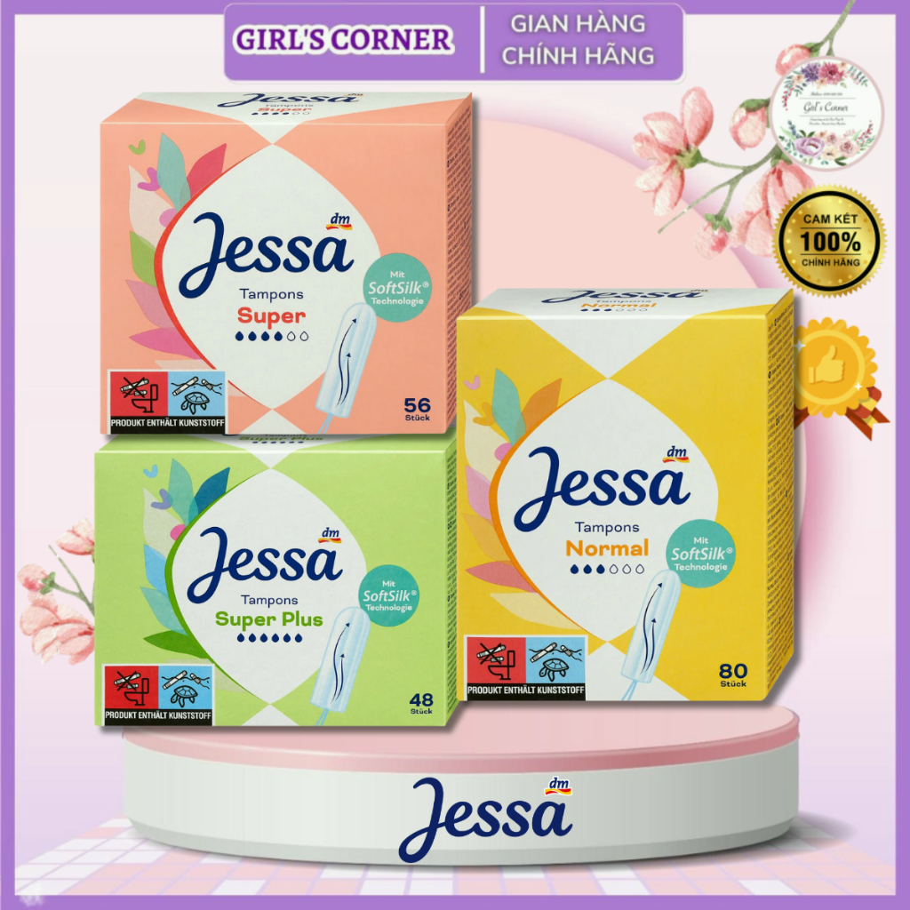 [Tampon Jessa] Băng vệ sinh dạng ống Jessa Tampons Normal nhiều phân loại