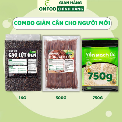 Combo gạo lứt đen yến mạch bún gạo lứt ONFOD 7 ngày eat clean giảm cân ăn kiêng ăn chay thực dưỡng