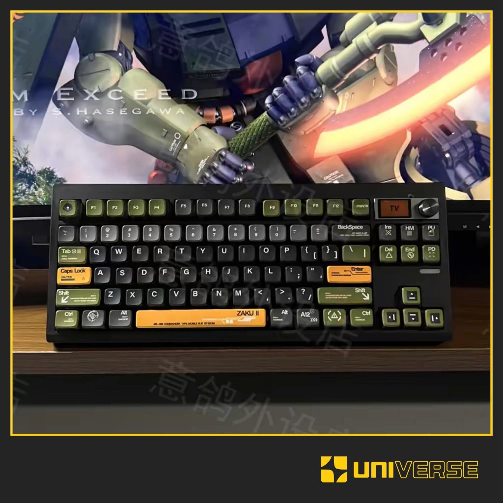 Keycap Zaku Gundam Xuyên LED PBT Dyesub Profile MDA 122 Nút Keycap Pudding Xuyên LED Universe