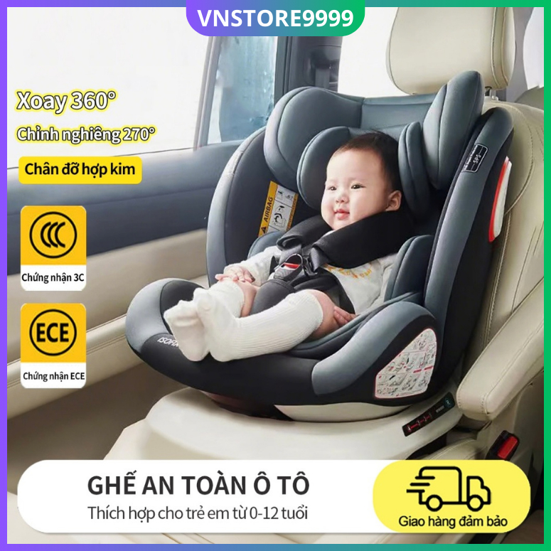 Ghế ngồi ô tô cho bé xoay 360 an toàn, tiện lợi đồng hành cùng trẻ trên mọi nẻo đường, bảo hành 36 tháng mã CS09
