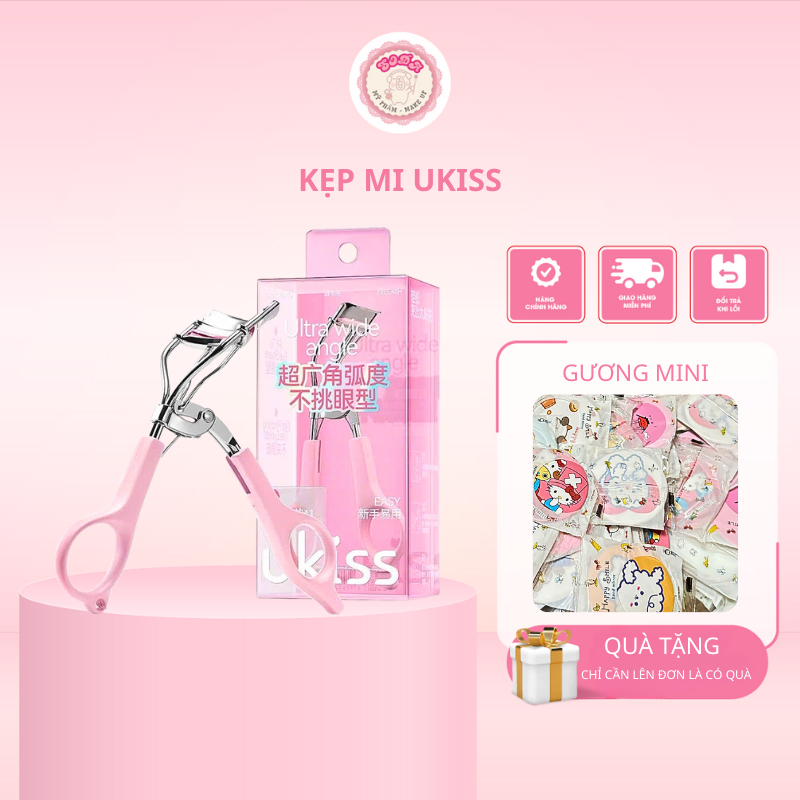 [UKISS] Bấm Mi Kẹp Mi UKISS  Mi Cong Tự Nhiên, Không Gãy Mi, Giữ Nếp Lâu –   Kèm Đệm Thay Thế, Cong 