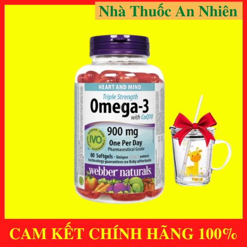 [HÀNG NHẬP KHẨU] Viên uống Webber Natural Omega-3 with CoQ10 - Hộp 80 viên - NT AN NHIEN