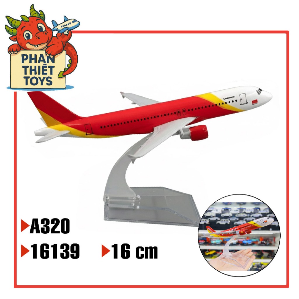 Mô hình máy bay VietJet Air VN-A668 Airbus A320 tỉ lệ 16cm MB16139
