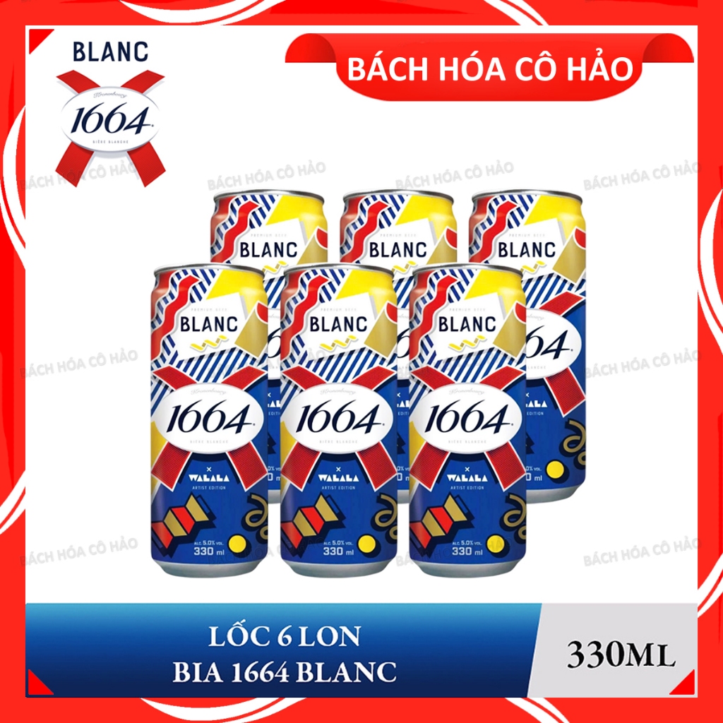 LỐC 6 LON BIA KRONENBOURG 1664 BLANC 330ML