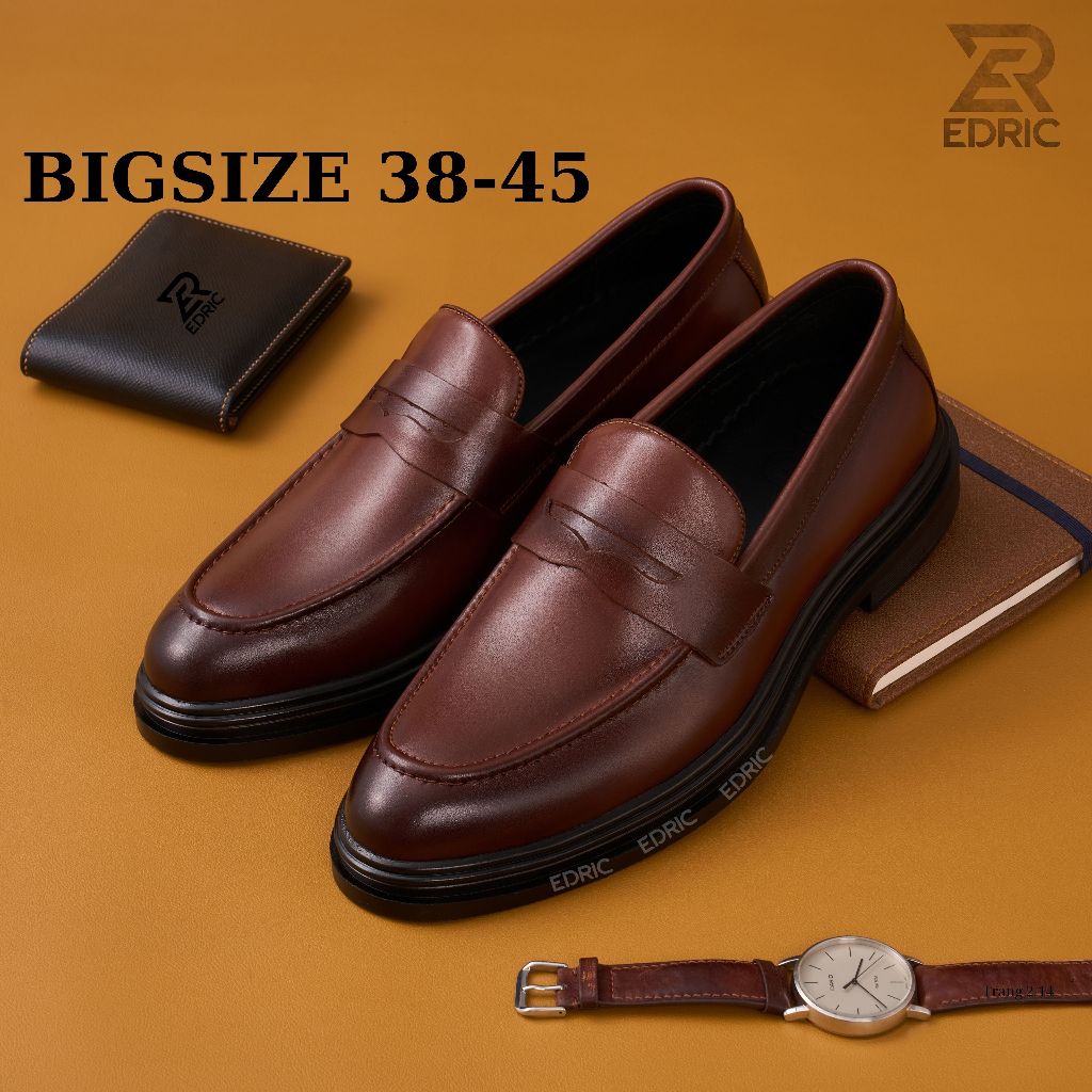 Giày Lười Nam EDRIC Penny Loafer Đế Cao Su Êm Ái Tăng Chiều Cao 5cm CT02