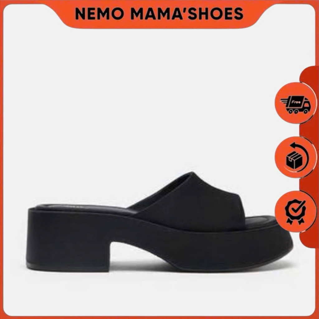 Zara giày sandal cao gót nữ – Thiết kế đế xuồng thấp, phong cách tối giản (B250922107)