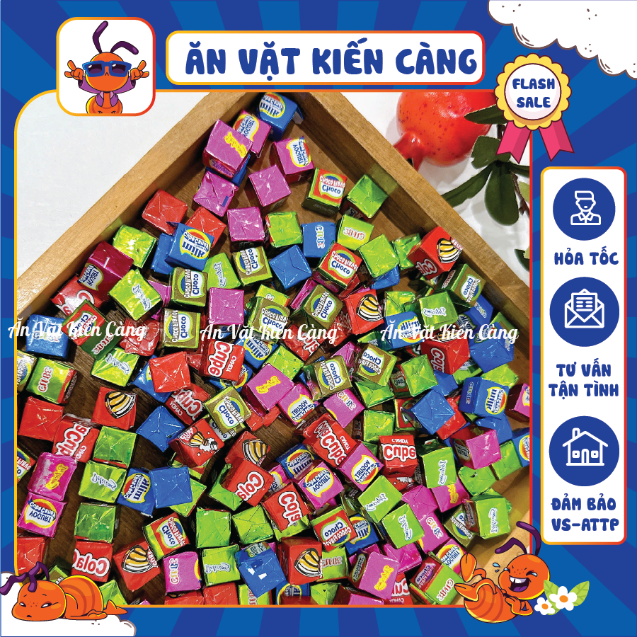 [50 VIÊN] Kẹo sữa socola cube Doten, choco cube candy, thơm ngon hấp dẫn