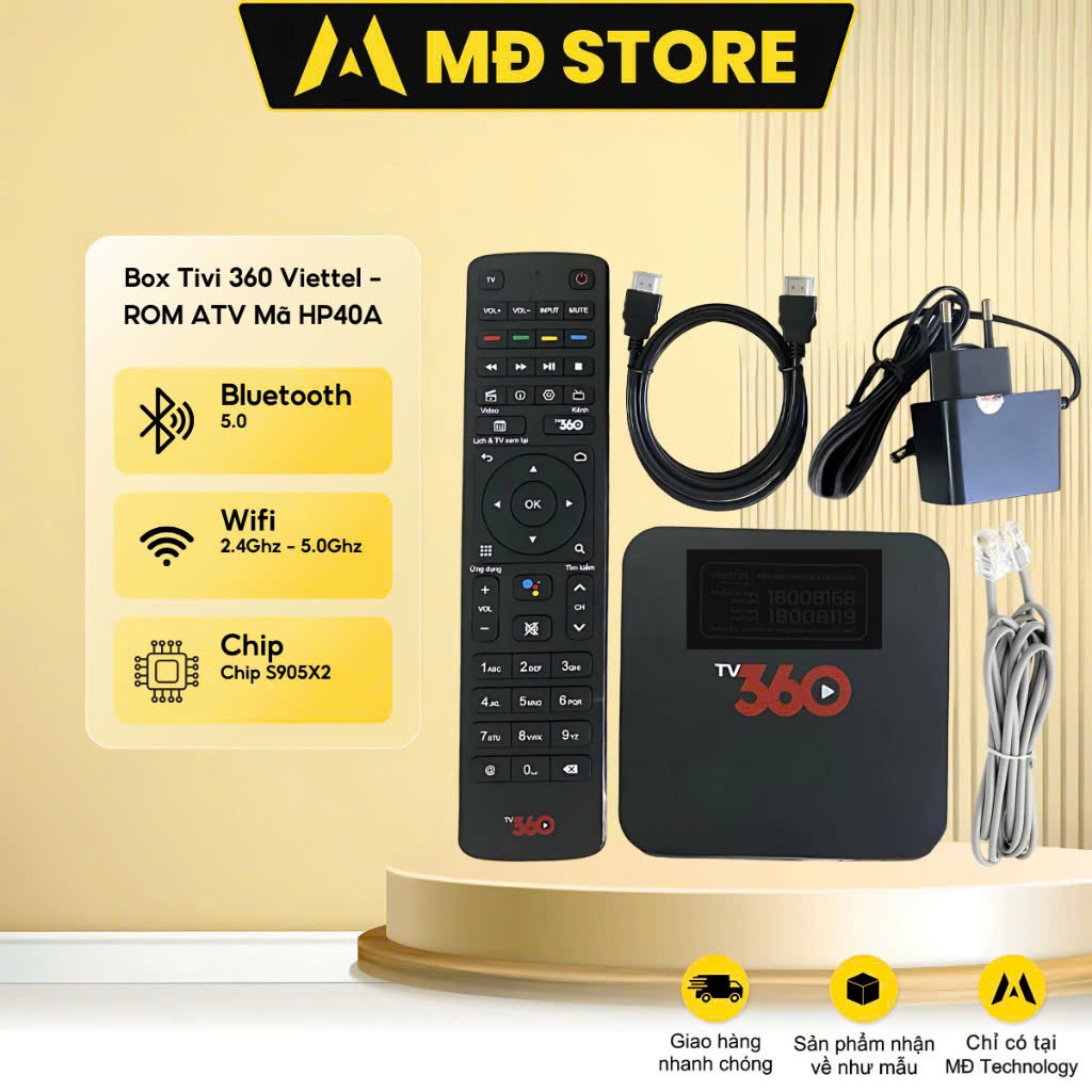 Android Tivi Box Viettel 360 -ROM ATV -Hp40a- Xem Truyền Hình,Bóng Đá, Youtube Miễn Phí