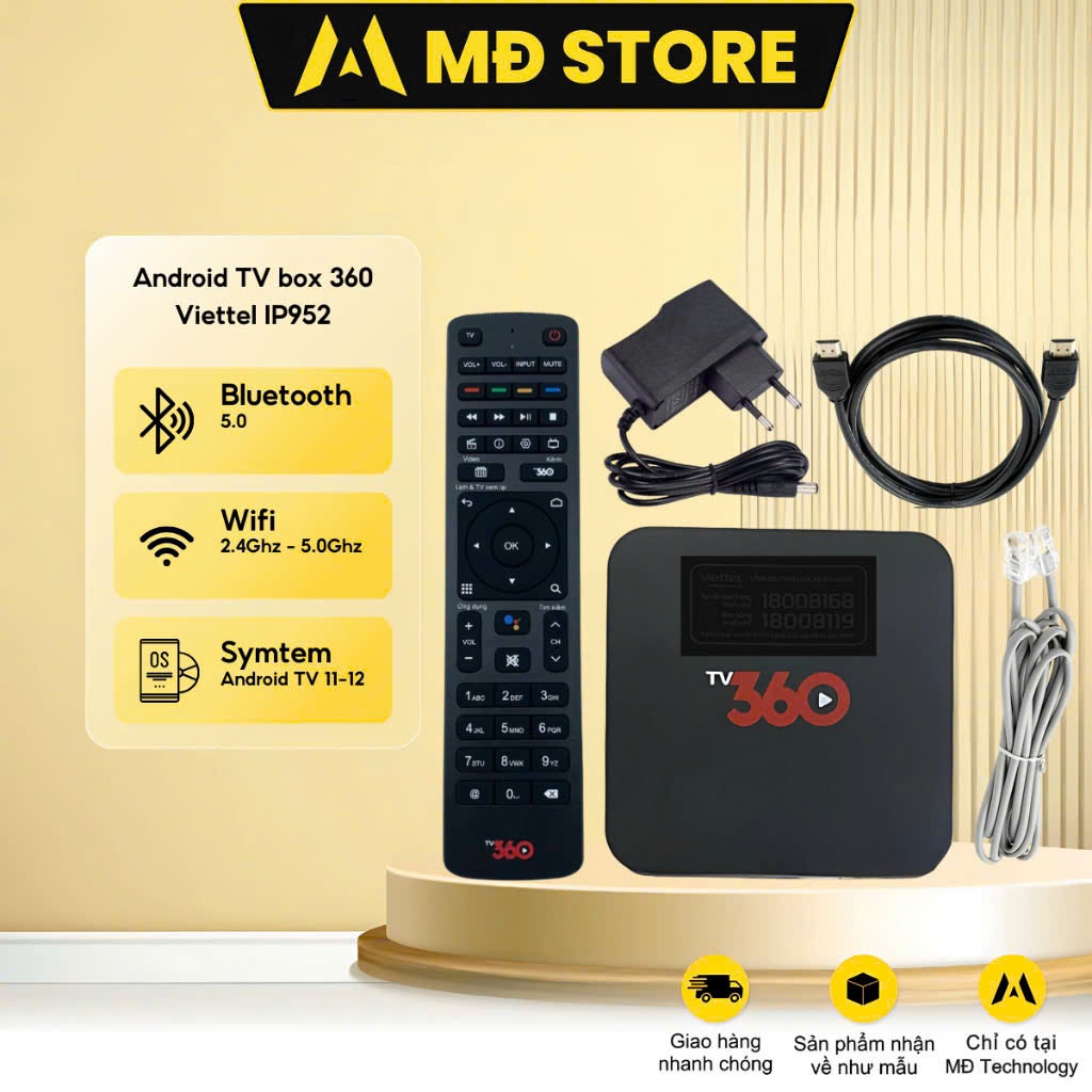 IP952- Tivi Box 360 Viettel - Android TV Box - ROM ATV11- Xem truyền hình giải trí- youtube miễn phí