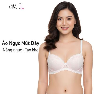 Áo ngực mút dày 3cm nguyên khối WANNABE áo chíp ren nâng ngực có gọng tạo khe vung đầy cho bạn AN53V