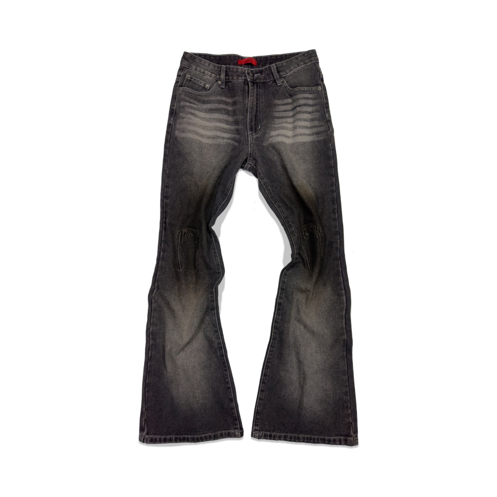 QUẦN JEANS "LOGO KNEE FLARED PANTS"