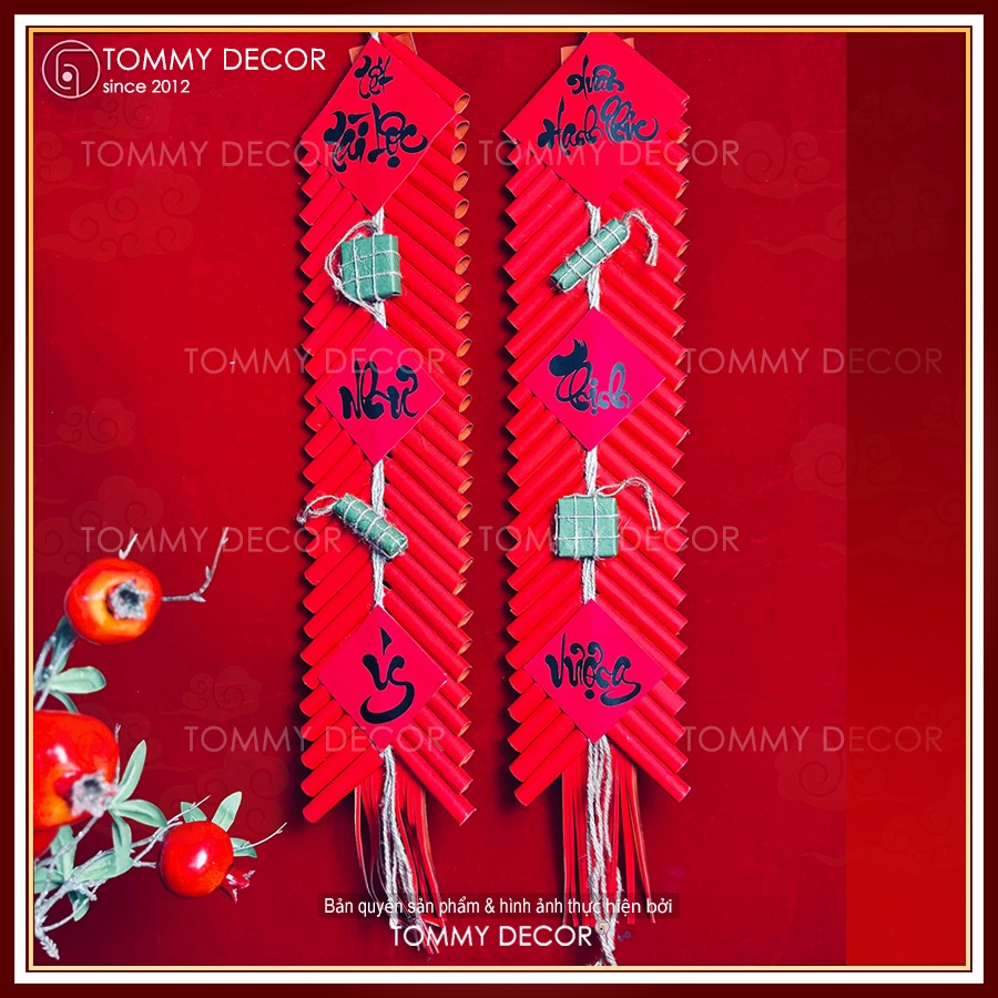 [Mô hình Dây pháo giả Trang trí tết 2026], trang trí tết, decor không gian tết xưa - TOMMY DECOR