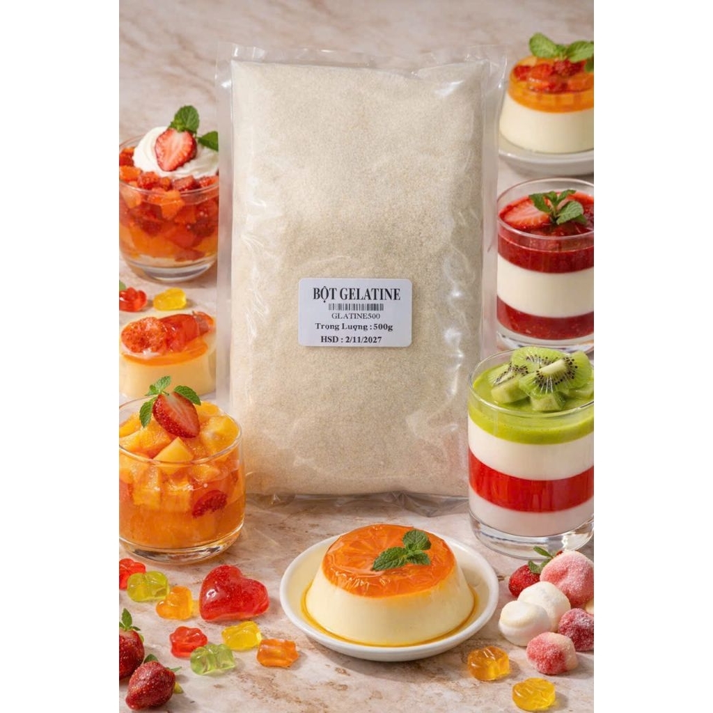 Bột gelatin 250 bloom 500 g