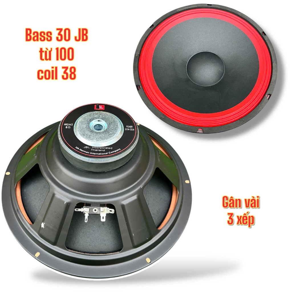 loa bass 30 jB từ 100 coil 38  gân xếp đỏ bass bay nghe hát karaoke hay - giá 1 củ