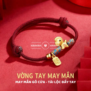 Vòng Tay Charm Ngựa & Nguyên Bảo Màu Vàng – Phụ Kiện Thời Trang Dễ Thương