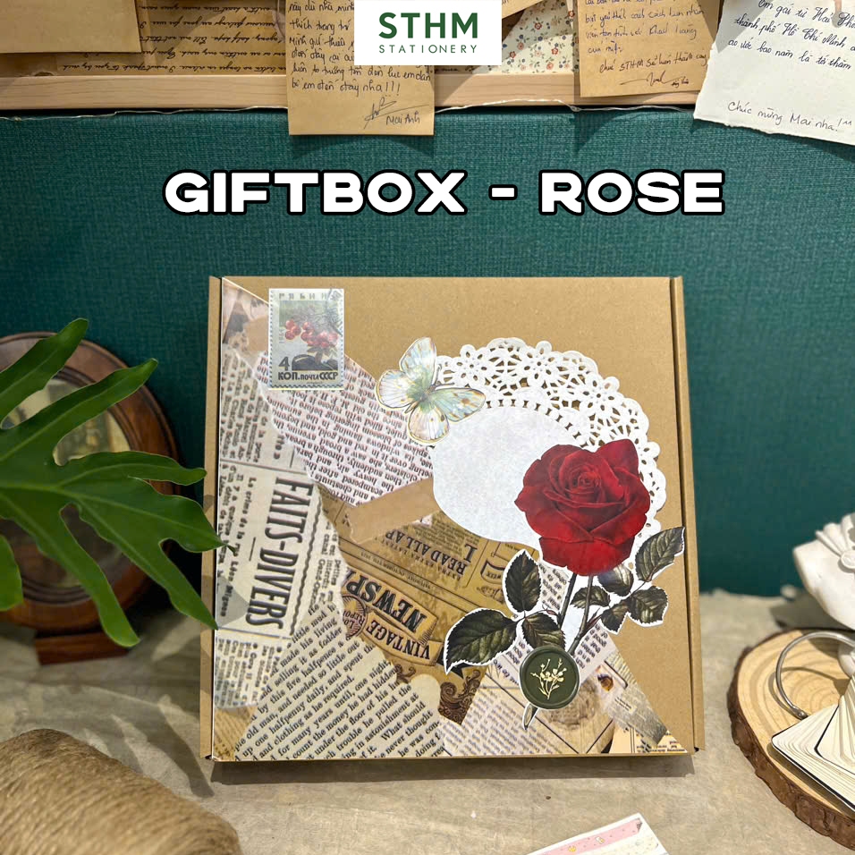 Hộp quà Handmade Vintage - Chỉ bao gồm hộp và giấy gói bên trong - STHM stationery