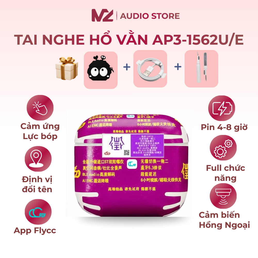 Tai nghe bluetooth A3 -1562E/1562U Hổ Vằn  Mic ENC Lọc Âm  Âm Thanh Chất Lượng Cao Pin Nén 8h, Không
