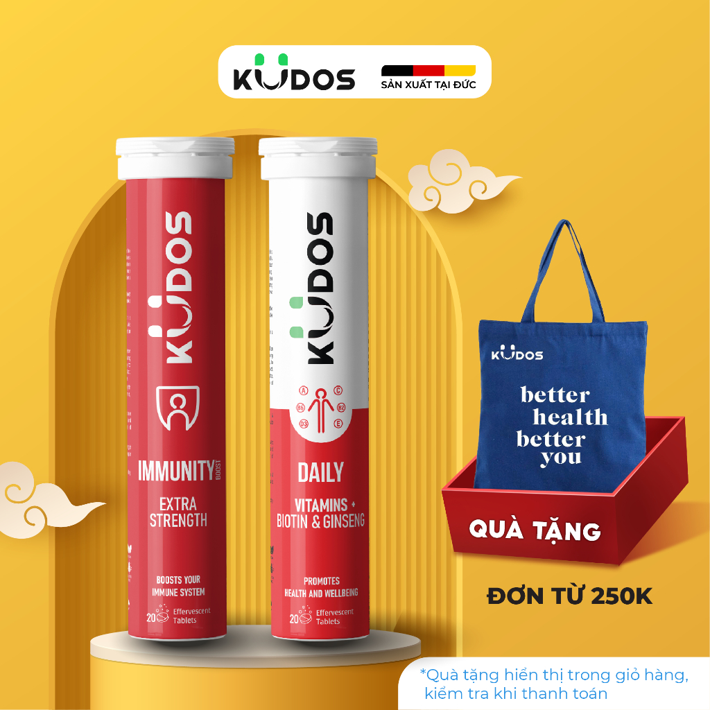 Combo Thực phẩm bảo vệ sức khỏe  KUDOS IMMUNITY + KUDOS DAILY (20 viên/tuýp)