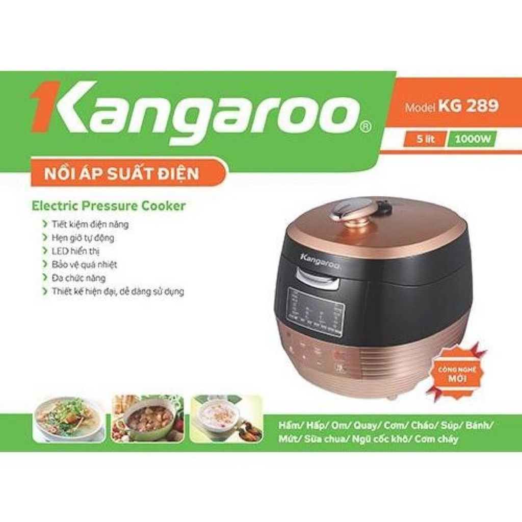 Nồi áp suất điện tử Kangaroo KG289 5L, Kích thước 320x320x348mm