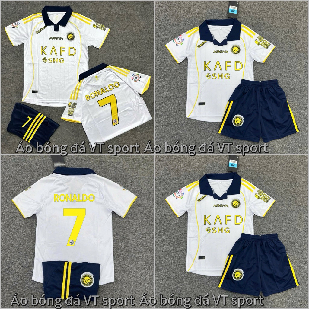 BỘ QUẦN ÁO BÓNG ĐÁ TRẺ EM ĐT  ALNASSR 2025/2026 - CÓ IN TÊN - VẢI POLYESTER CAO CẤP