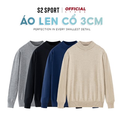 Áo len dệt kim nam trơn S2 SPORT cổ tròn sợi dệt giữ nhiệt không bai dão, hạn chế xù lông - AL01