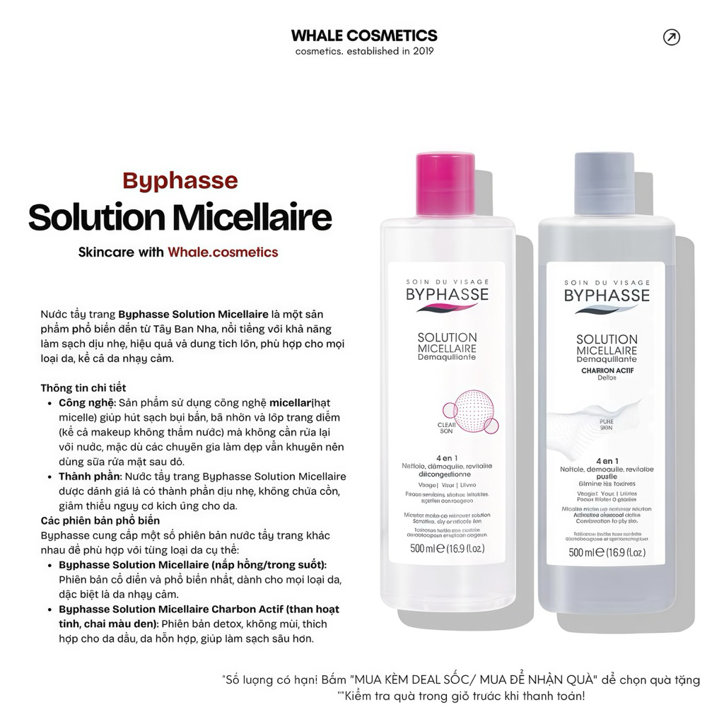 Nước Tẩy Trang BYPHASSE Solution Micellaire Face 500ml