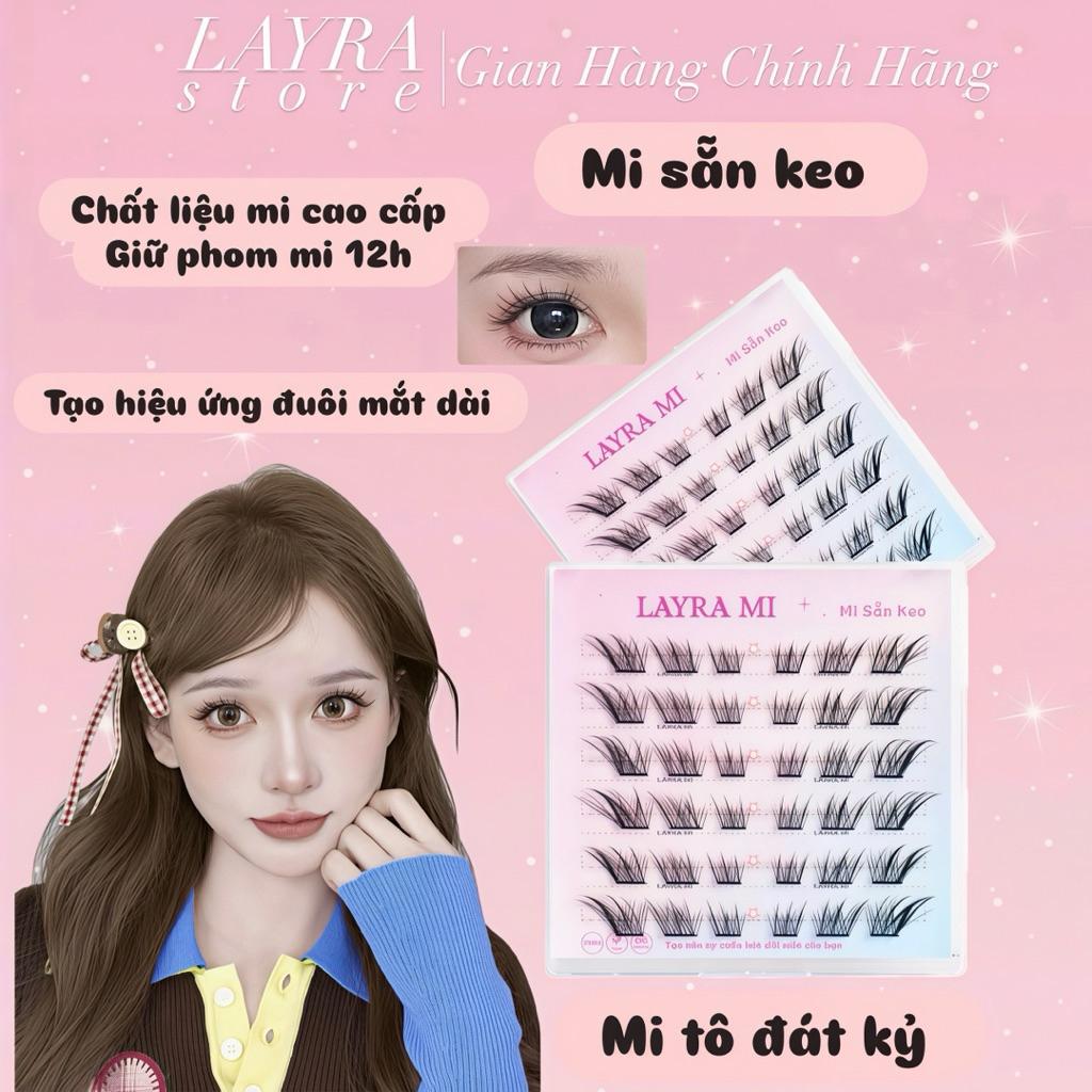 [Layra Mi] mi sẵn keo cao cấp Tô Đát Kỷ với sợi mi siêu nhẹ , độ công tự nhiên , độ dính gấp đôi