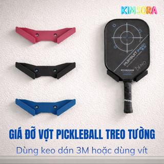 Giá đỡ vợt Pickleball treo tường – Móc treo vợt Pickleball dán keo 3M hoặc bắt vít, gọn gàng