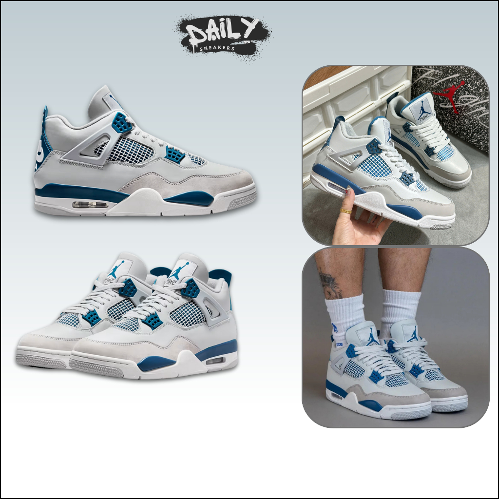 Giày Thể Thao Nike Air Jordan 4 Retro 2024 Military Blue [Daily Sneakers]