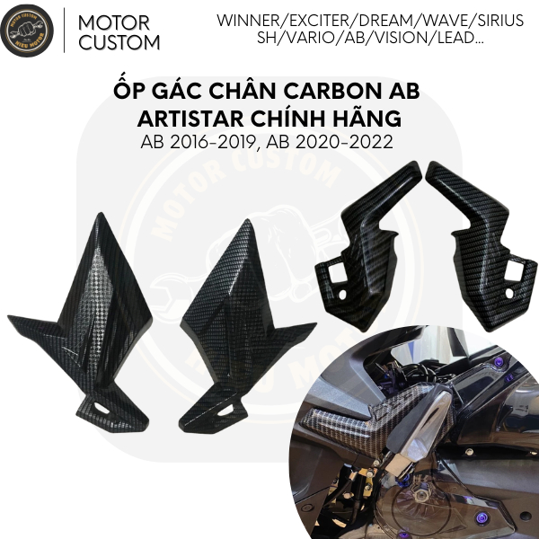 Ốp Gác Chân Carbon AB 2016-2019, 2020-2022 Artistar Chính Hãng