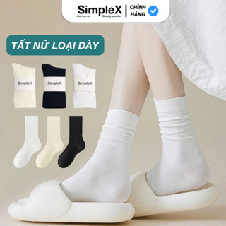 [SimpleX] Tất Nữ Trơn Cổ Cao SimpleX Basic, Chất Liệu Cotton Co Dãn | T08