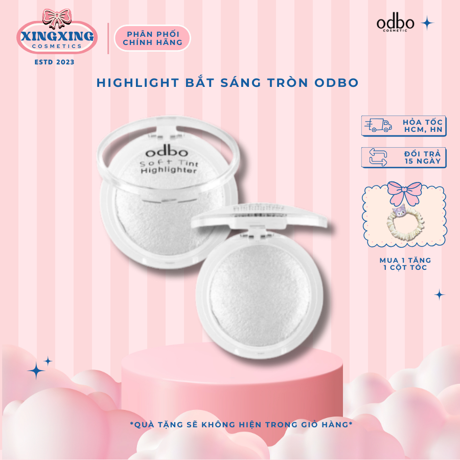 [HOẢ TỐC]ODBO Phấn Bắt Sáng Mini Tạo Khối Odbo Soft Tint Hightlighter OD173 Có Nhũ Chuẩn Makeup 4g X