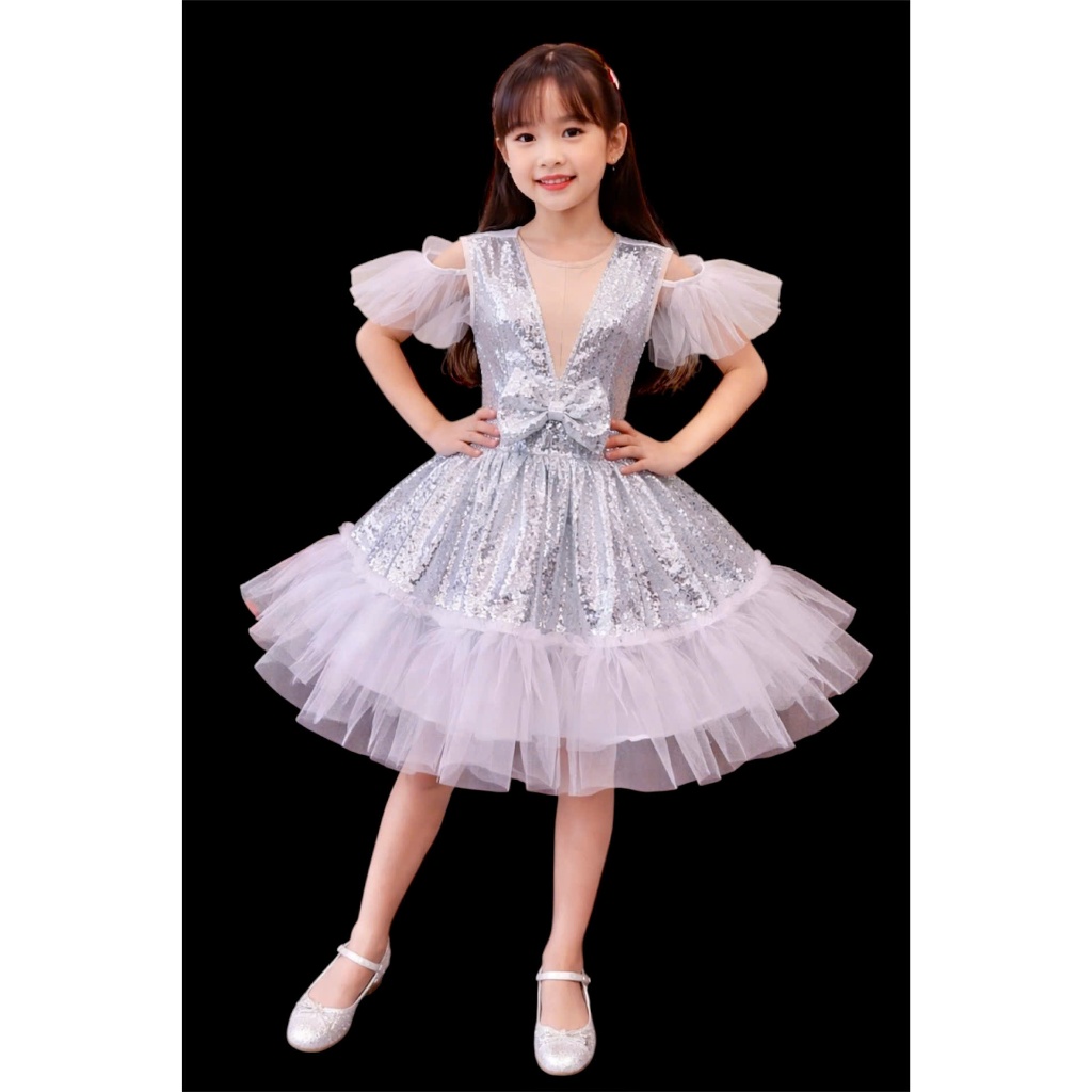 Trang phục Váy bồng bé gái 05 - đồ biểu diễn múa hát - Trang Phục Biểu Diễn Xuân Hằng