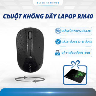Chuột Không Dây RM40 Chuột Wireless Cho Laptop PC Gọn Nhẹ Nhạy Mượt Kết Nối Ổn Định Quà Tặng Pin Và Lót Chuột