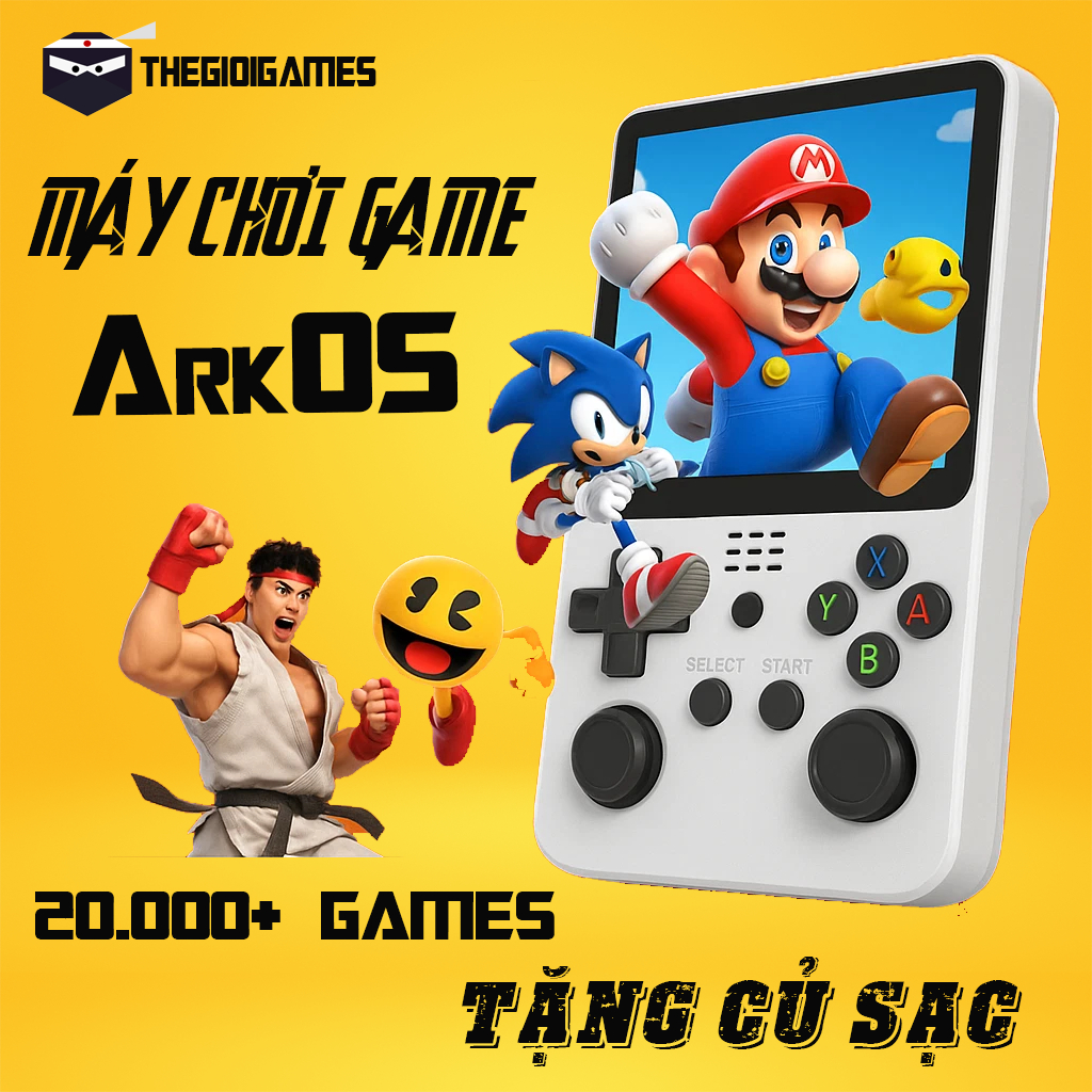 [Tặng Sạc] Máy Game R36S/ R36XX/ R36Plus/ R36H/ R46H Real Chính Hãng - ArkOS Tiếng Việt - Hơn 20.000