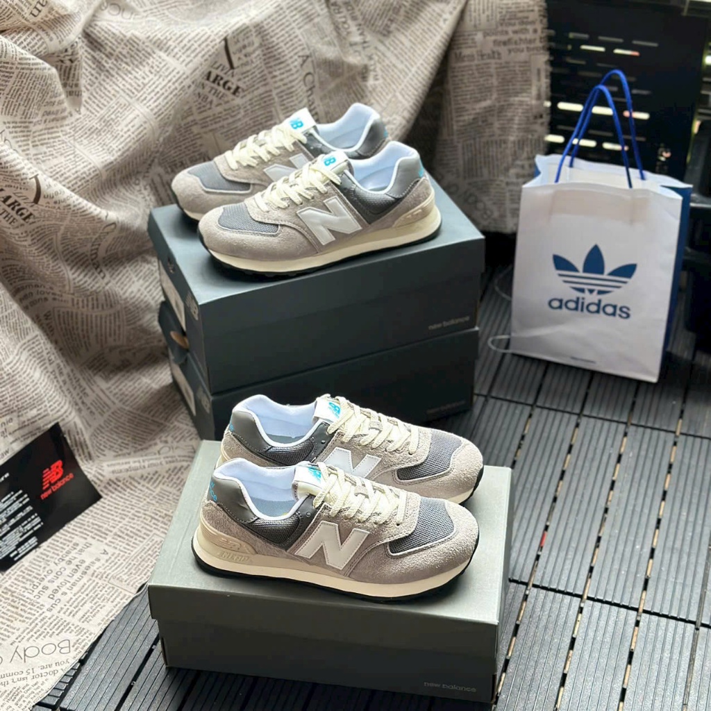 Giày Thể Thao New Balance 574 Apollo Grey – Sneaker NB Màu Xám Trắng [Royal Shoe]