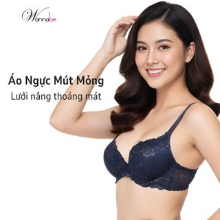 Áo ngực WANNABE áo chíp ren mút mỏng không gọng nâng bằng lưới thoải mái suốt cả ngày ANR19