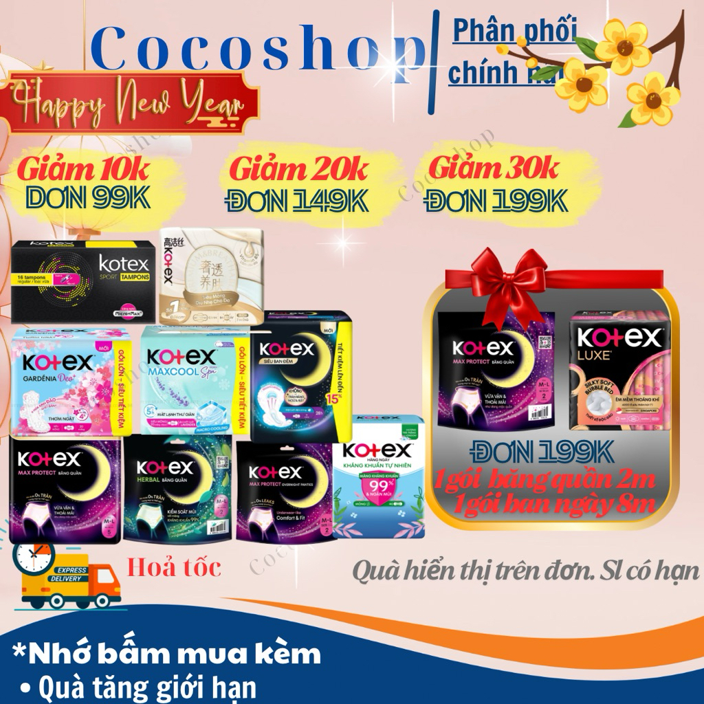 [ Kotex ]Băng vệ sinh Kotex các loại hằng ngày- ban ngày- Ban đêm