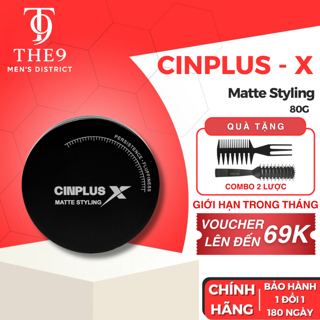 [SẢN PHẨM MỚI] Sáp vuốt tóc nam CinPlus X Matte Styling 80g, giữ nếp, tạo kiểu tóc - CINPLUS