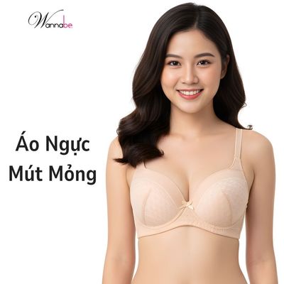Áo ngực mút mỏng WANNABE áo chíp mút không gọng ren hoa xinh xắn thoải mái nhẹ nhàng cả ngày ANR13
