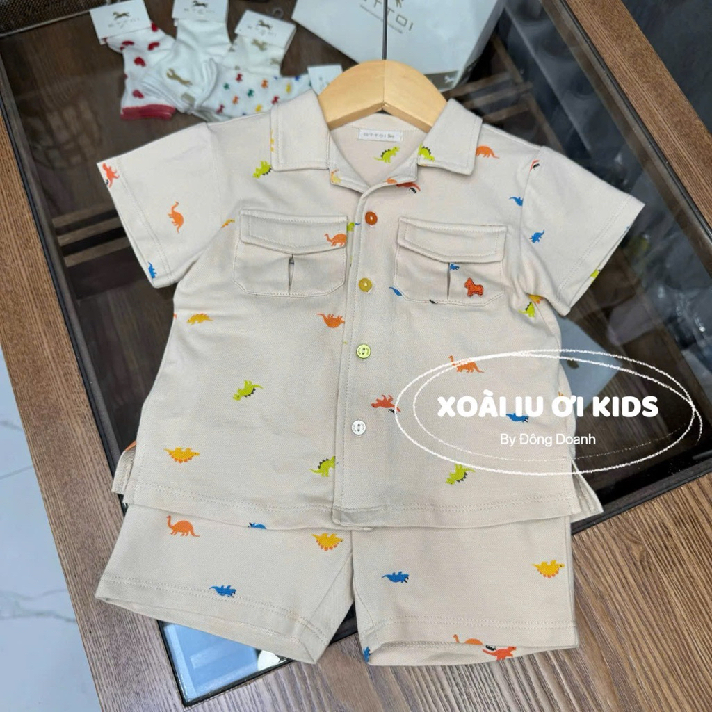 SET ÁO QUẦN KHỦNG LONG NHIỀU MÀU ETTOI RMK - XOÀI IU ƠI KIDS