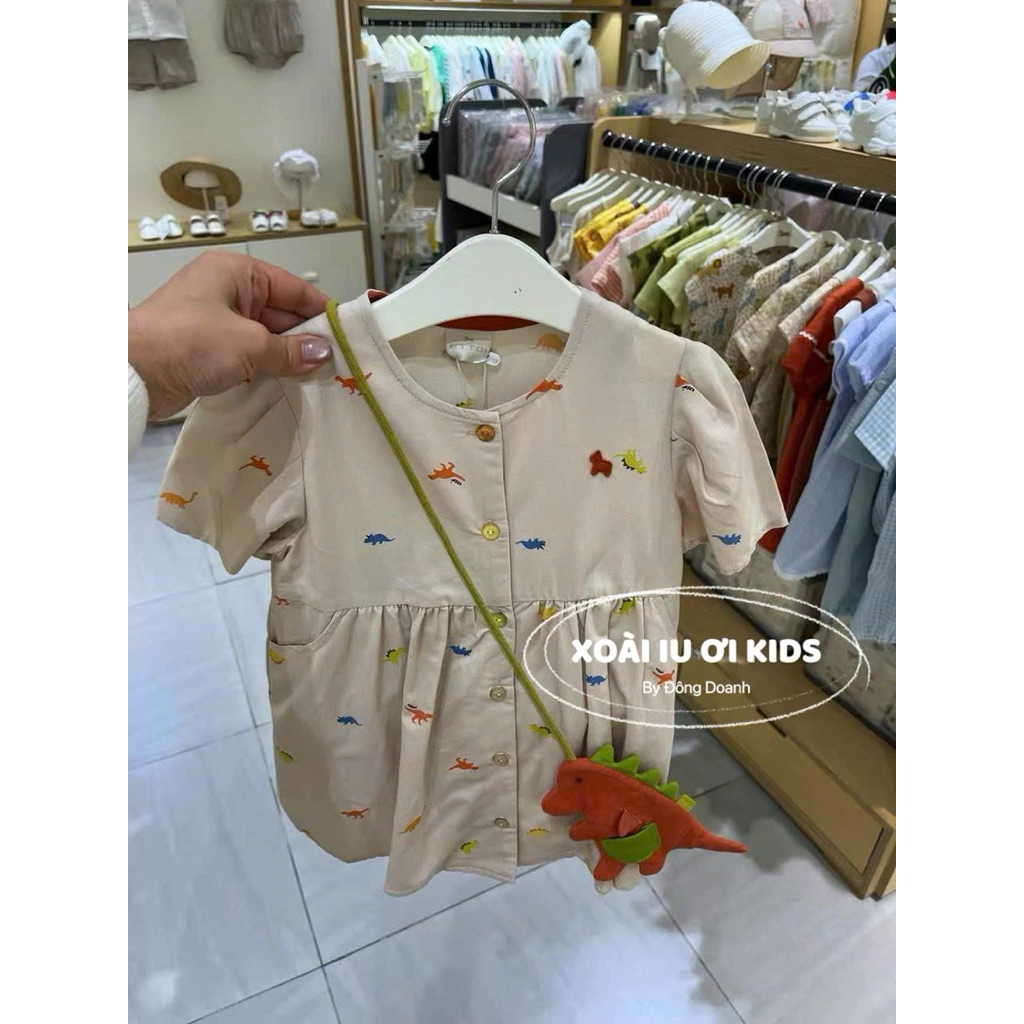 VÁY BÉ GÁI ETTOI RMK KHỦNG LONG NHIỀU MÀU KÈM TÚI - XOÀI IU ƠI KIDS