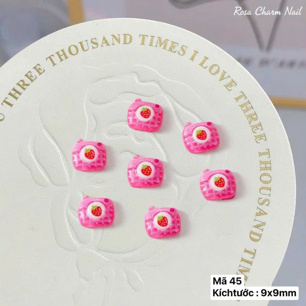 (H45)Set 5 charm nail gấu dâu tây lotso gắn móng tay charm làm nailbox - Rosa 6868