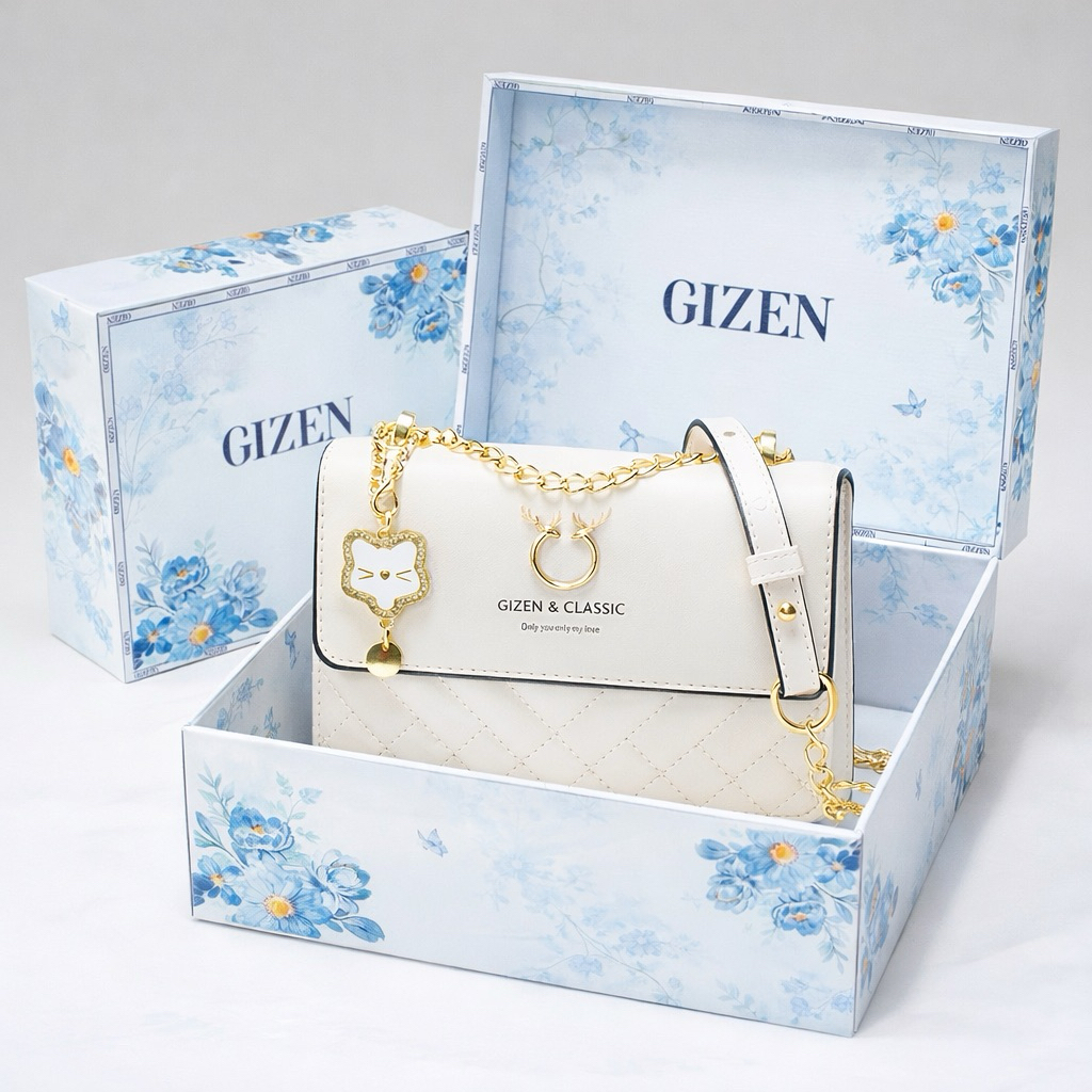 Túi xách nữ đeo chéo vai nhiều ngăn dây xích