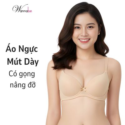 Áo ngực mút dày WANNABE áo bra thun trơn có gọng kiểu basic đơn giản phù hợp nhiều trang phục AN314